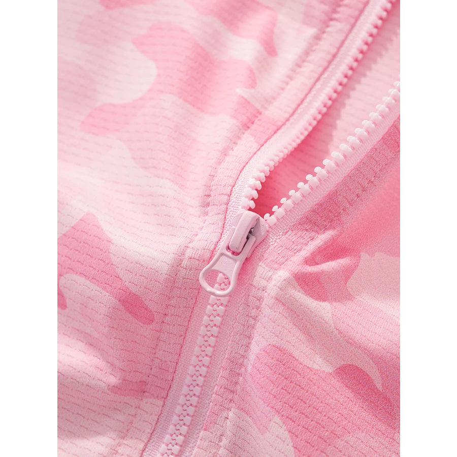 Children’s Lightweight Camouflage Hooded Sun Protection Jacket Blush Pink / 8Y Apparel and Accessories