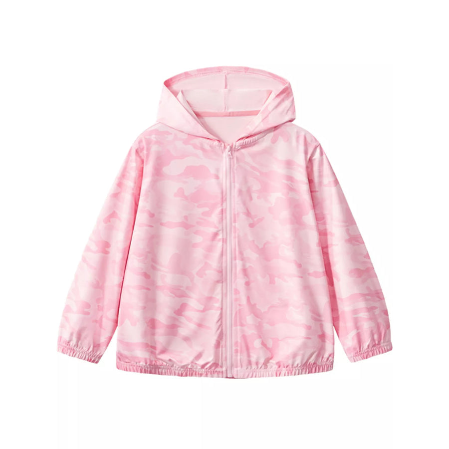 Children’s Lightweight Camouflage Hooded Sun Protection Jacket Blush Pink / 8Y Apparel and Accessories