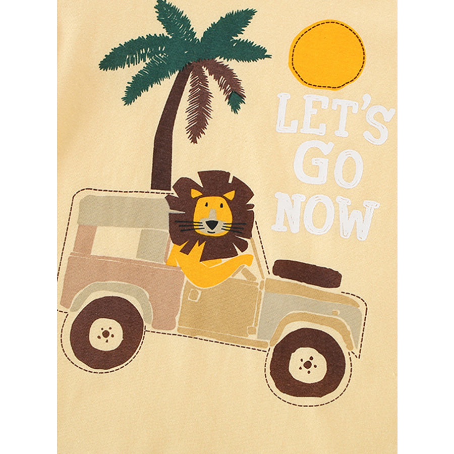 Children’s Lion Graphic Short Sleeve T-Shirt Apparel and Accessories