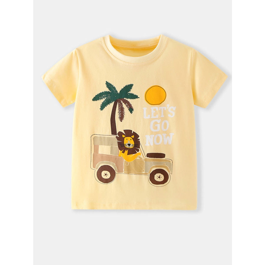 Children’s Lion Graphic Short Sleeve T-Shirt Apparel and Accessories