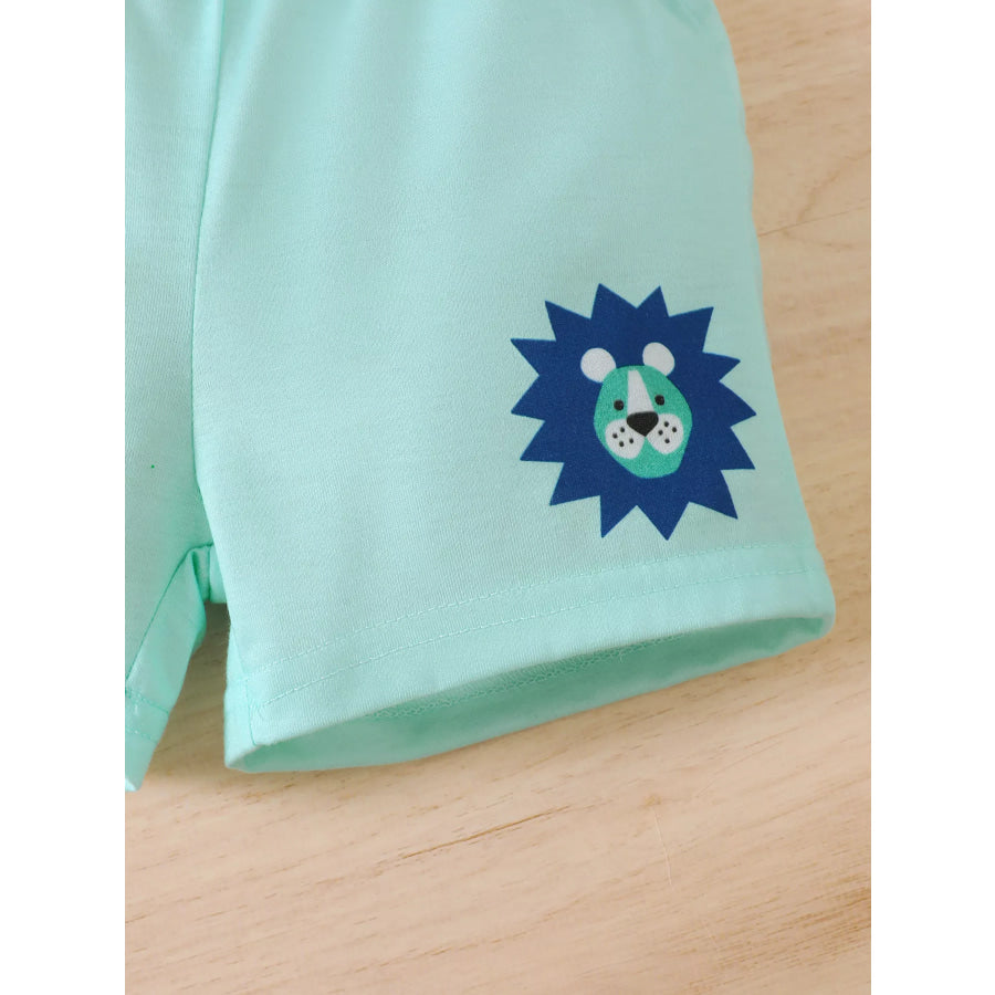 Children’s Lion Short Sleeve Top and Shorts Set Apparel and Accessories