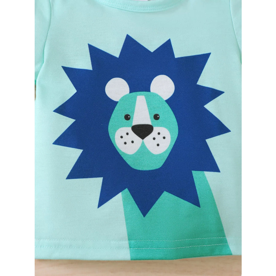 Children’s Lion Short Sleeve Top and Shorts Set Apparel and Accessories