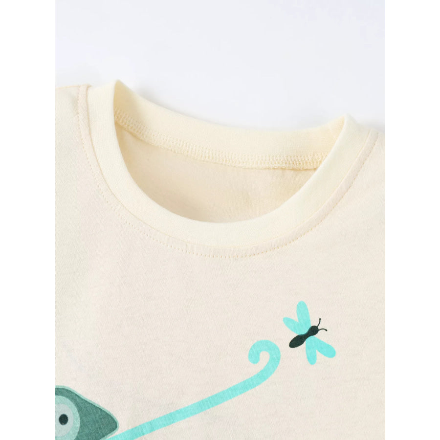 Children’s Lizard Round Neck Tee and Shorts Set Apparel and Accessories