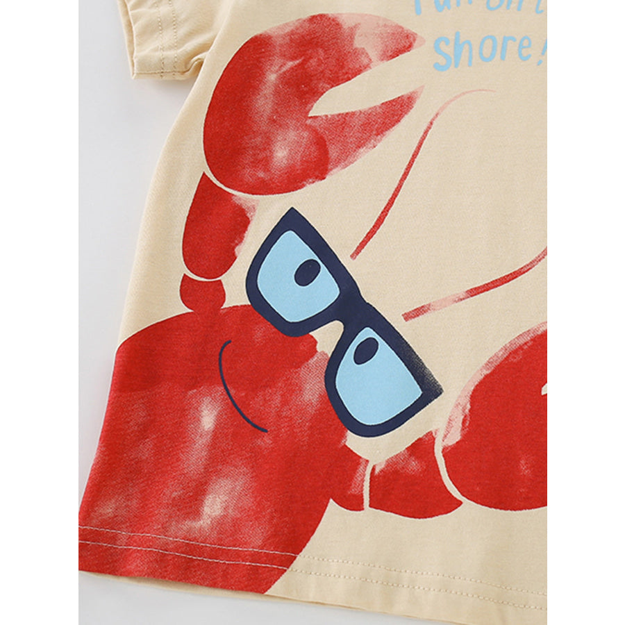 Children’s Lobster Graphic Round Neck Tee Apparel and Accessories