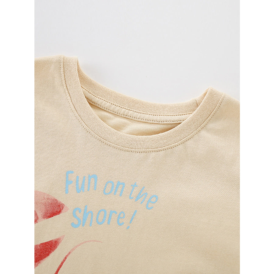 Children’s Lobster Graphic Round Neck Tee Apparel and Accessories