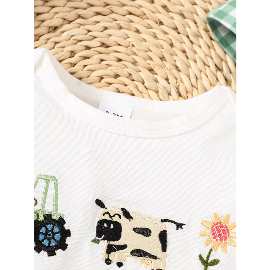 Children’s Long Sleeve Bodysuit and Pants Set with Hat White / 0-3M Apparel and Accessories