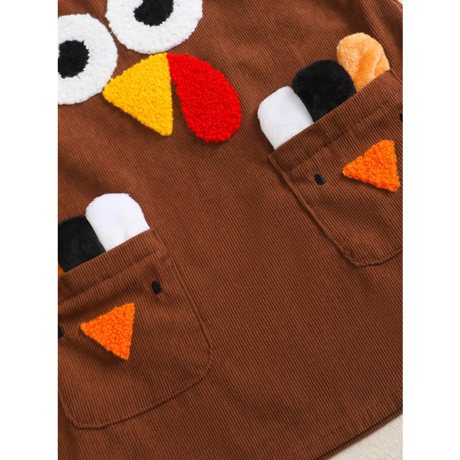 Children’s Long Sleeve Bodysuit & Thanksgiving Turkey Dress Set with Headband Apparel and Accessories