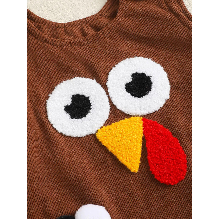 Children’s Long Sleeve Bodysuit & Thanksgiving Turkey Dress Set with Headband Apparel and Accessories