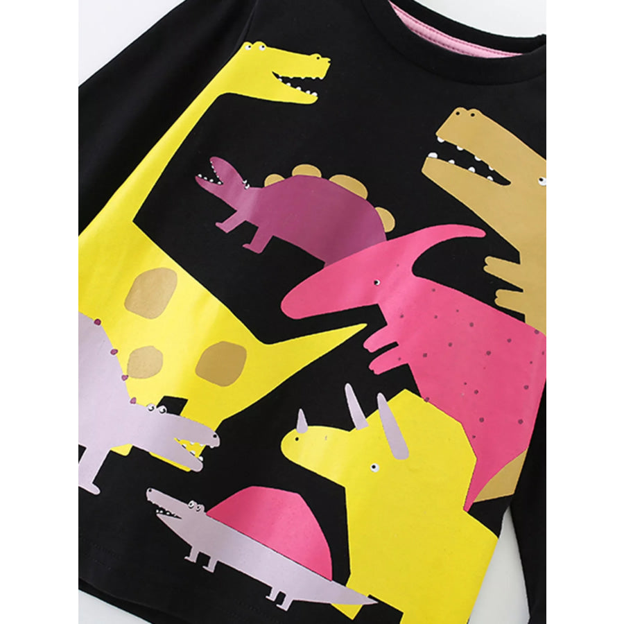 Children’s Long-Sleeve Dinosaur Graphic T-Shirt Apparel and Accessories