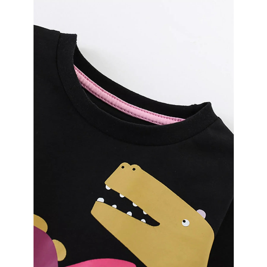 Children’s Long-Sleeve Dinosaur Graphic T-Shirt Apparel and Accessories