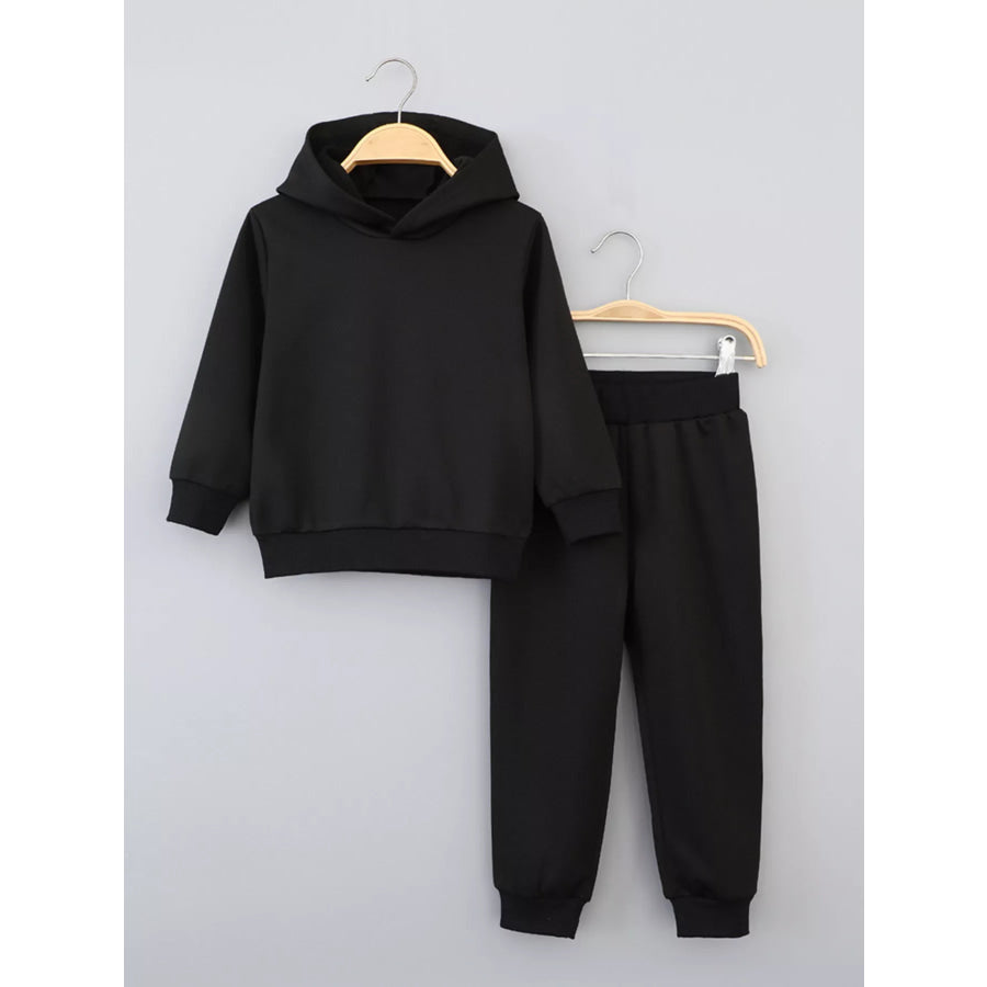 Children’s Long Sleeve Hoodie and Pants Set Black / 3Y Apparel and Accessories