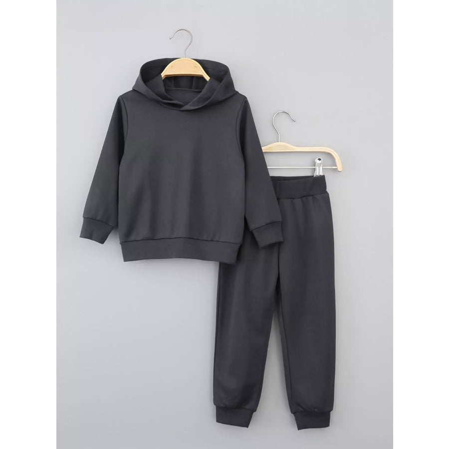 Children’s Long Sleeve Hoodie and Pants Set Dark Gray / 3Y Apparel and Accessories