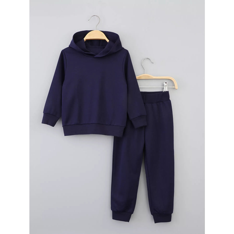 Children’s Long Sleeve Hoodie and Pants Set Dark Navy / 3Y Apparel and Accessories