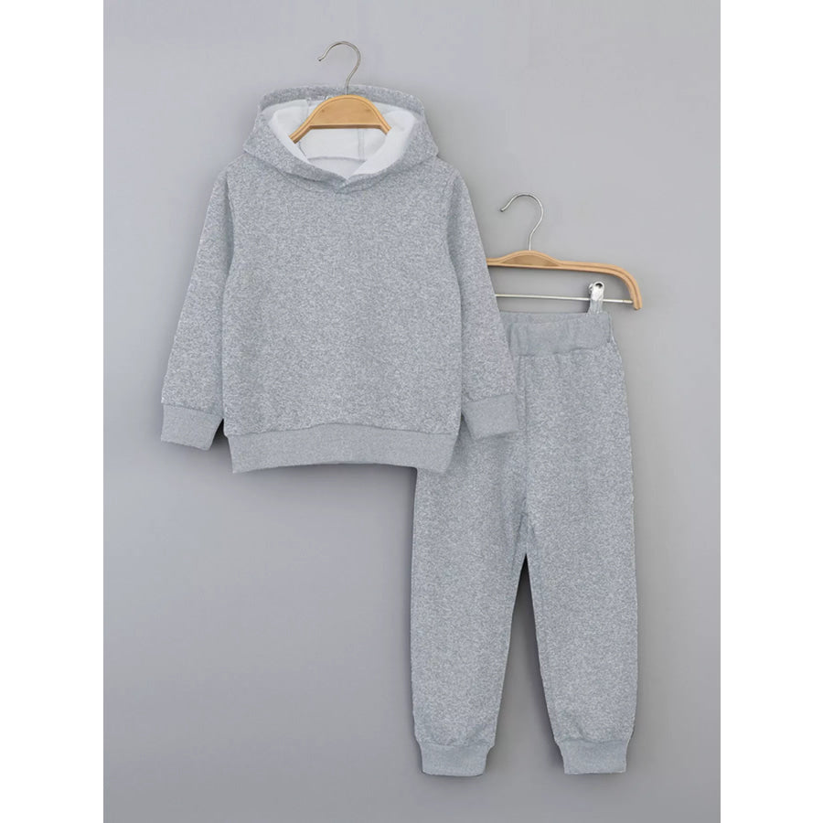 Children’s Long Sleeve Hoodie and Pants Set Light Gray / 3Y Apparel and Accessories