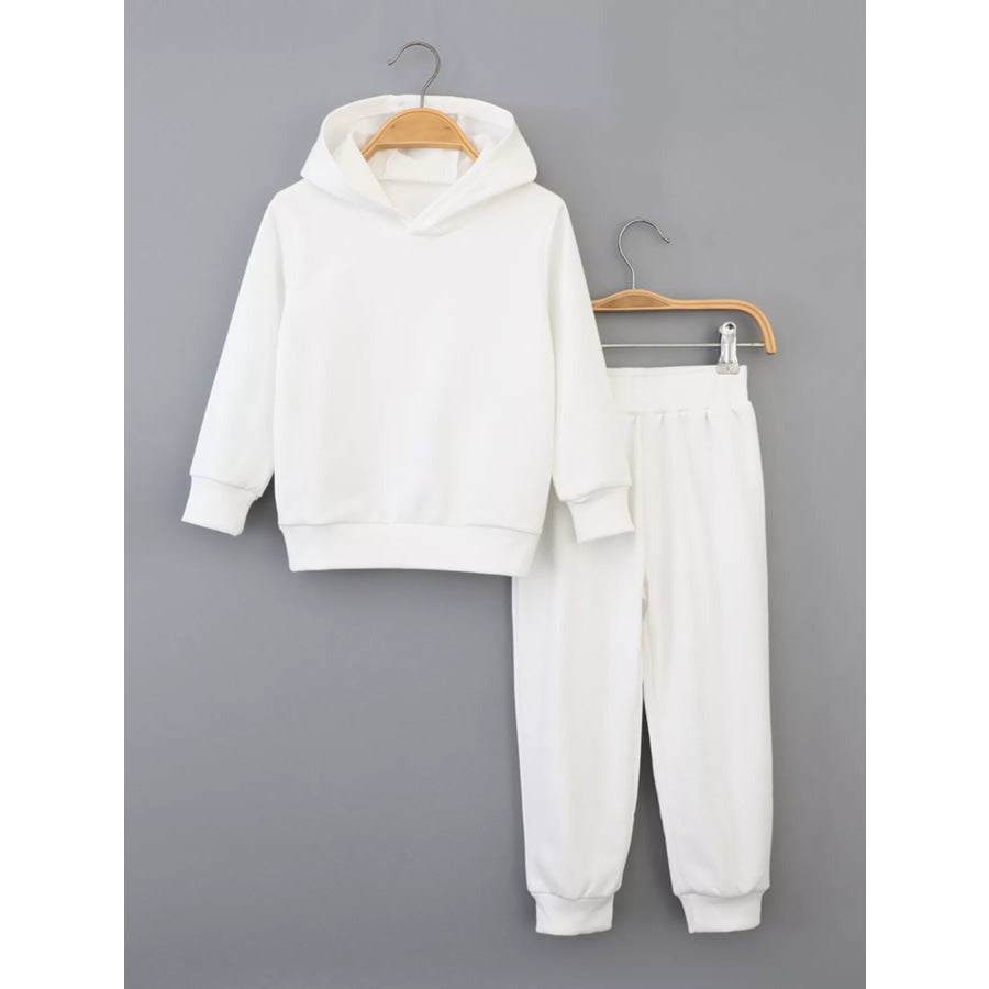 Children’s Long Sleeve Hoodie and Pants Set White / 3Y Apparel and Accessories