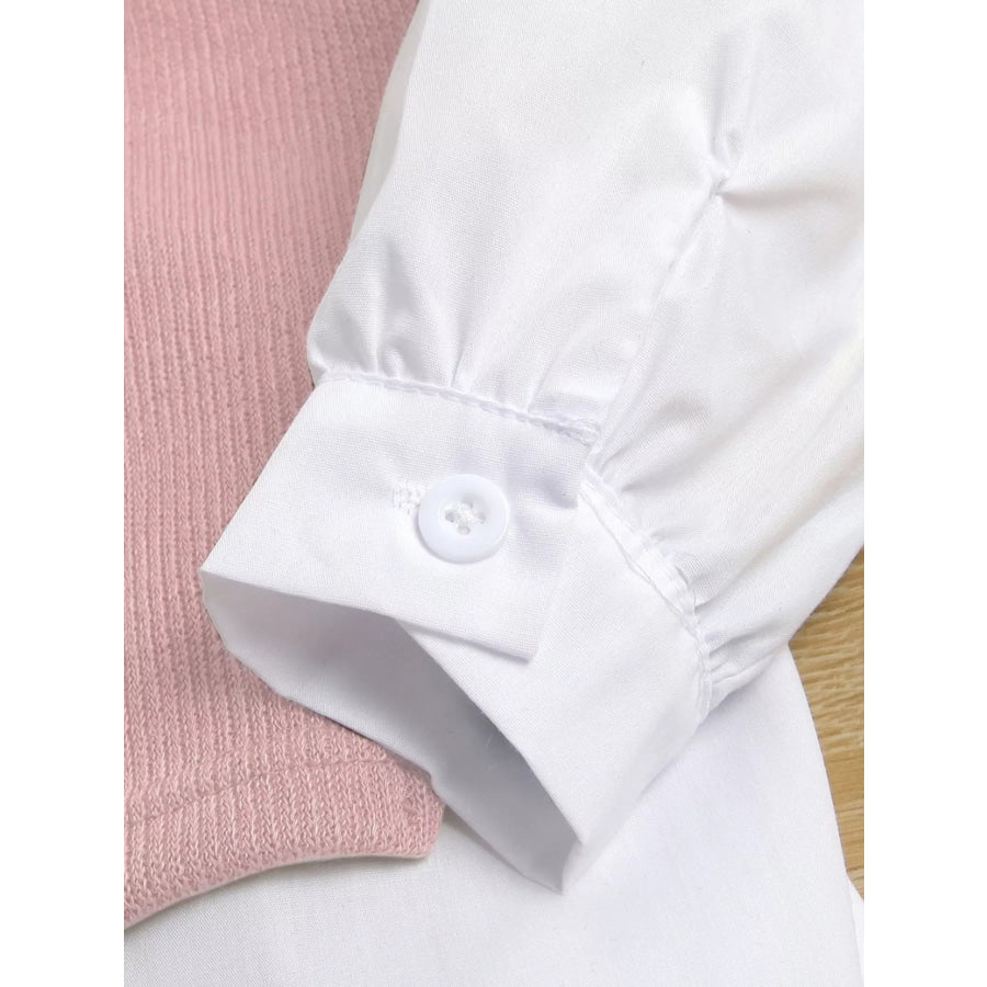 Children’s Long Sleeve Shirt Dress and Knit Vest Set Apparel and Accessories
