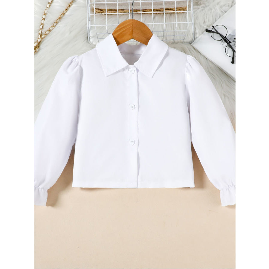Children’s Long Sleeve Shirt & Pleated Skirt Set with Belt Pink / 18-24M Apparel and Accessories