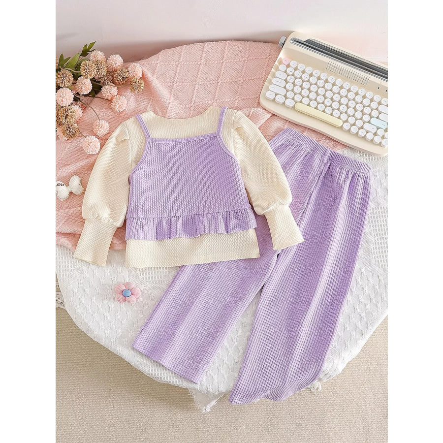 Children’s Long Sleeve Top & Cami and Pants Set Apparel and Accessories