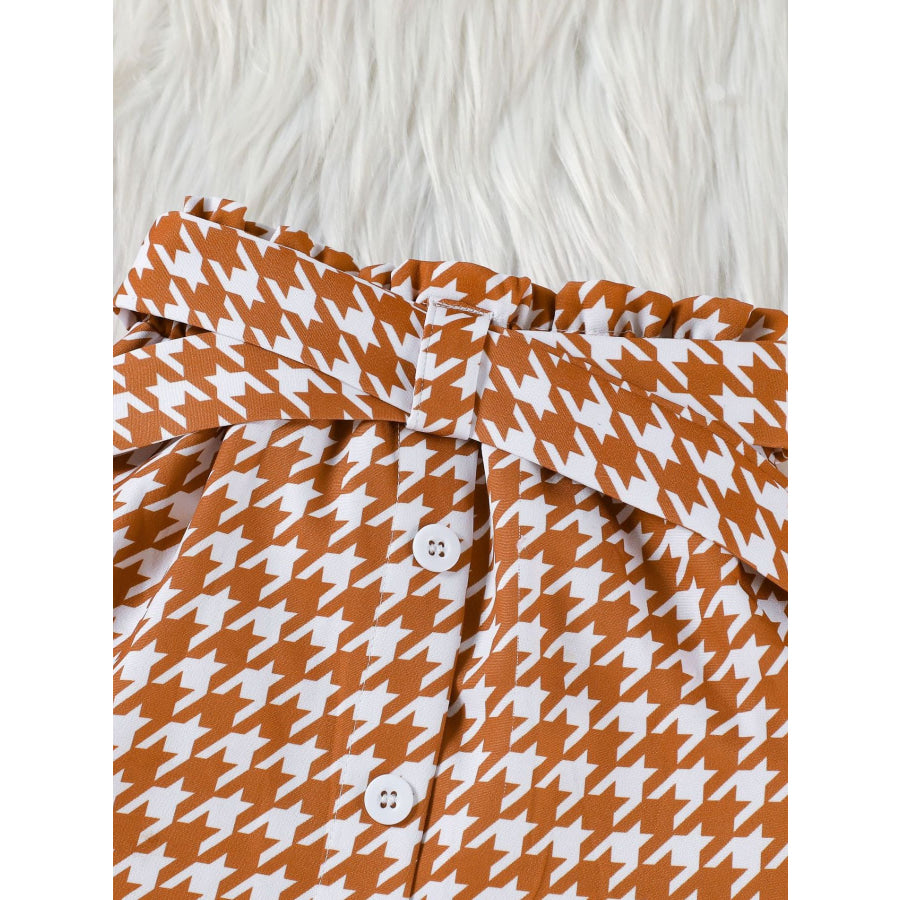 Children’s Long Sleeve Top & Houndstooth Vest & Skirt Set Apparel and Accessories