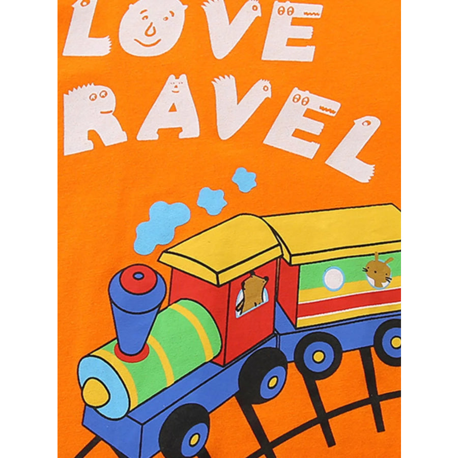 Children’s ’Love Travel’ Train Graphic T-Shirt Apparel and Accessories