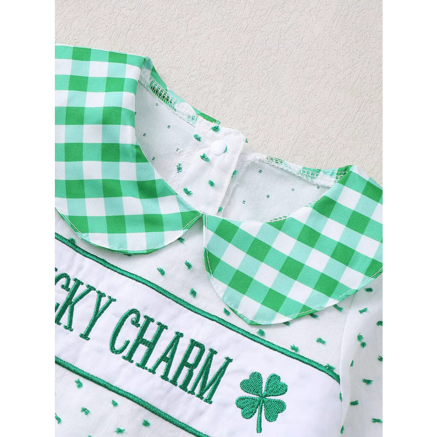 Children’s Lucky Charm Gingham Top & Bottom Set White / 6-12M Apparel and Accessories