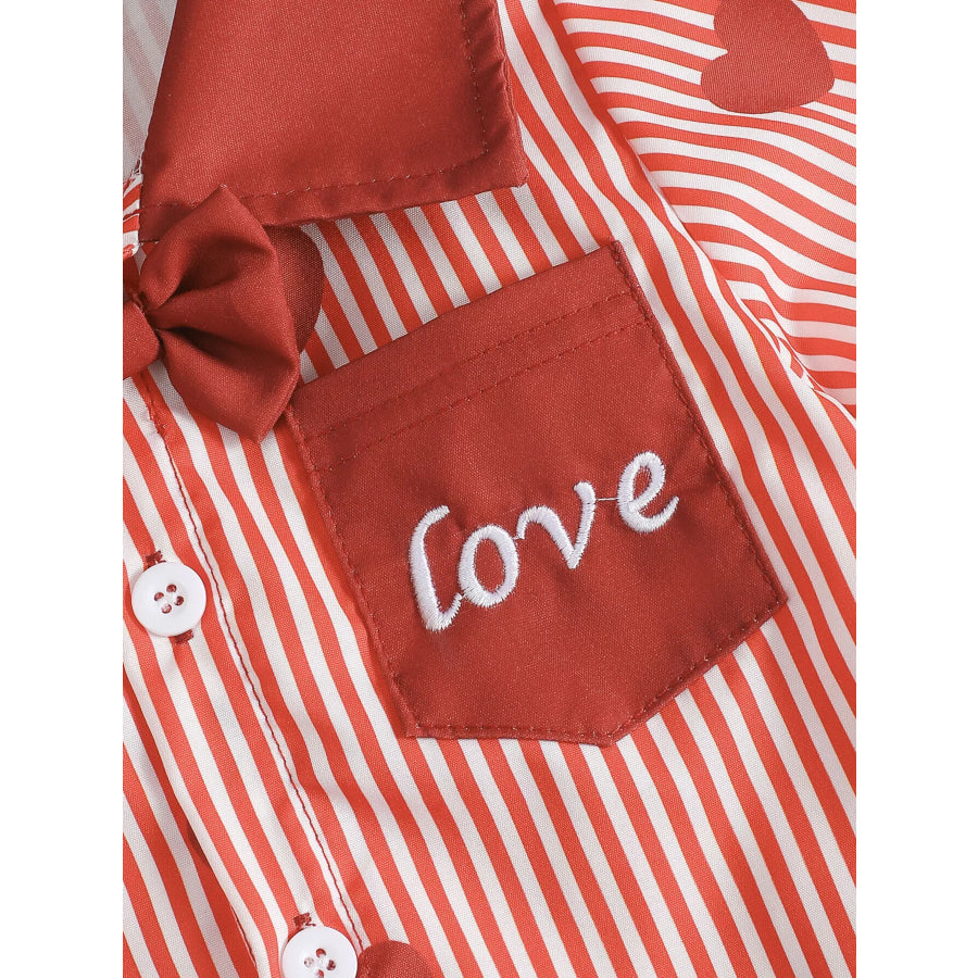 Children’s Lucky Clover Print Striped Shirt & Shorts Set Apparel and Accessories