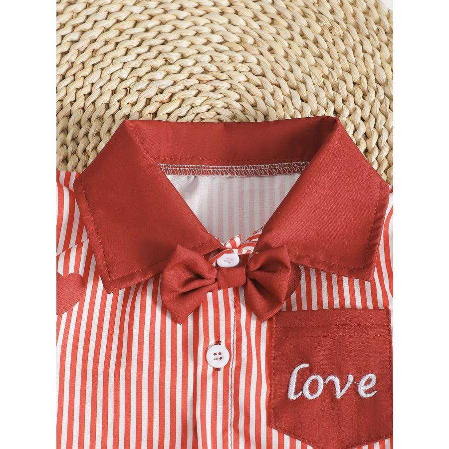 Children’s Lucky Clover Print Striped Shirt & Shorts Set Apparel and Accessories