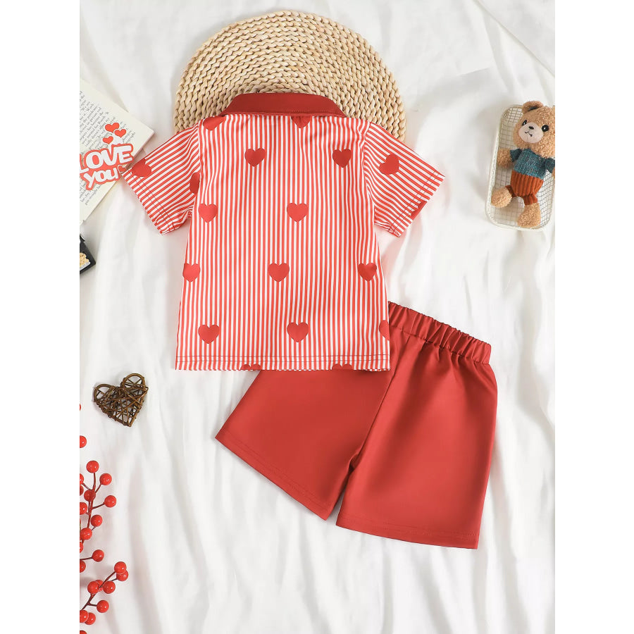 Children’s Lucky Clover Print Striped Shirt & Shorts Set Apparel and Accessories