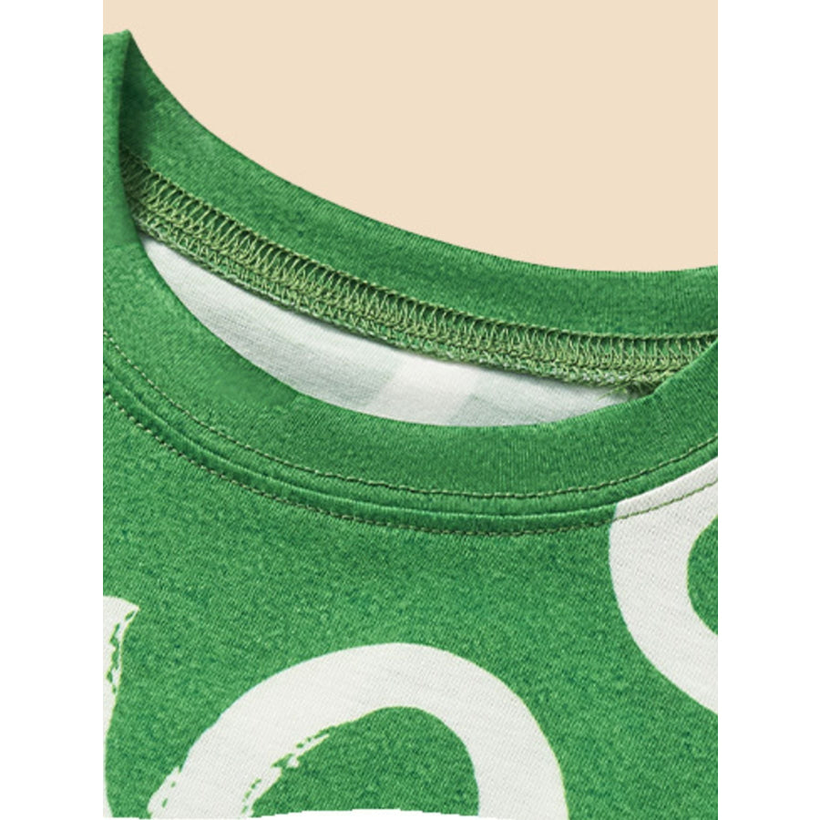 Children’s Lucky Clover Print Tee and Shorts Set Green / 3Y Apparel and Accessories
