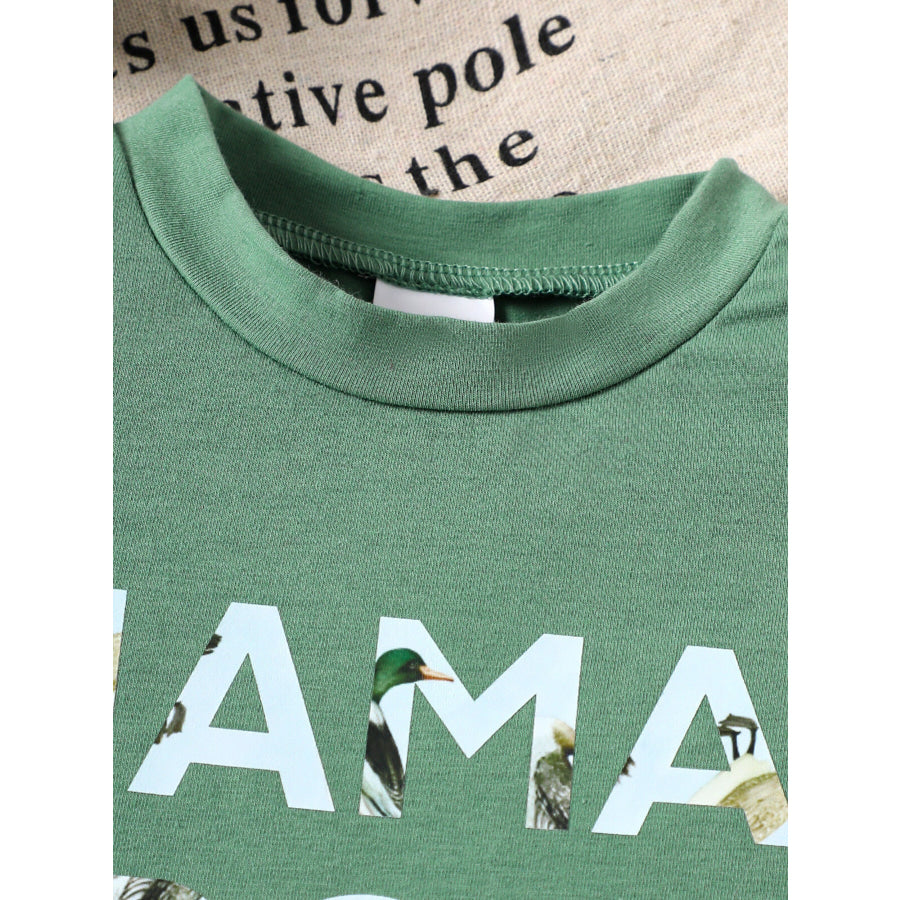 Children’s Mama’ Boy Graphic Casual Tee and Shorts Set Apparel and Accessories