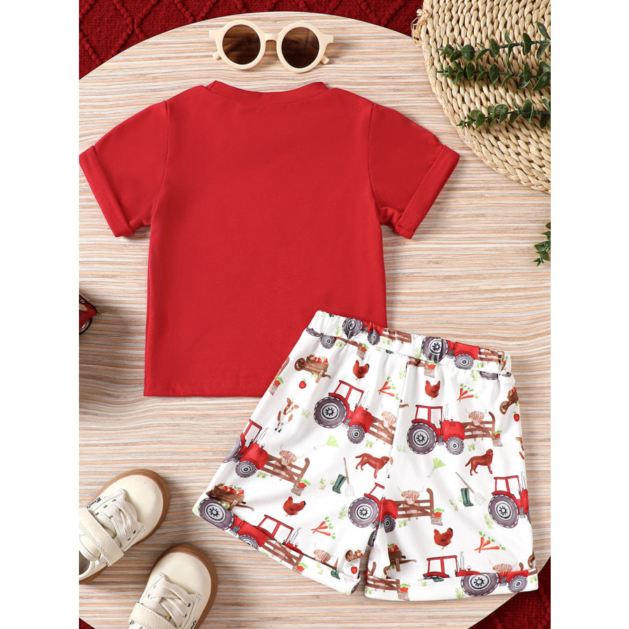 Children’s Mama’ Boy Graphic Casual Tee and Shorts Set Apparel and Accessories