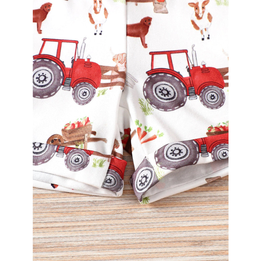 Children’s Mama’ Boy Graphic Casual Tee and Shorts Set Apparel and Accessories
