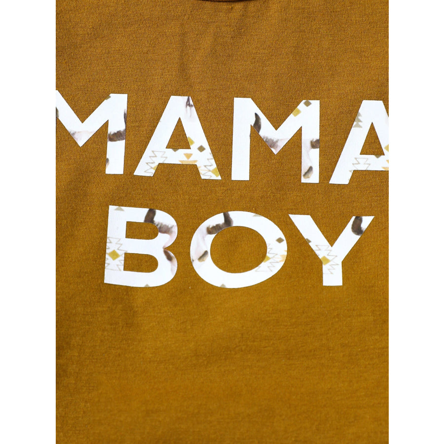 Children’s Mama’ Boy Graphic Casual Tee and Shorts Set Apparel and Accessories