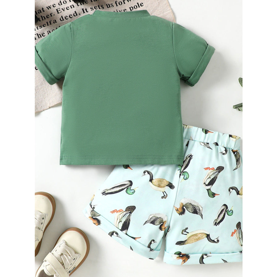 Children’s Mama’ Boy Graphic Casual Tee and Shorts Set Apparel and Accessories