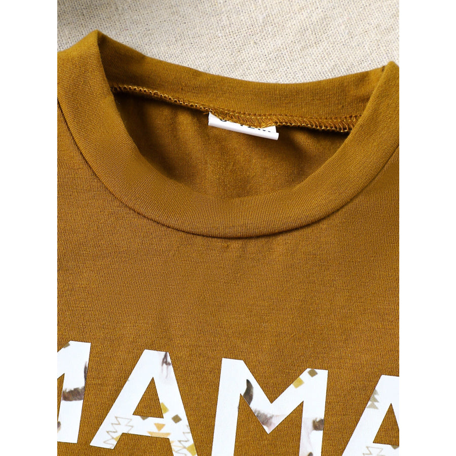 Children’s Mama’ Boy Graphic Casual Tee and Shorts Set Apparel and Accessories