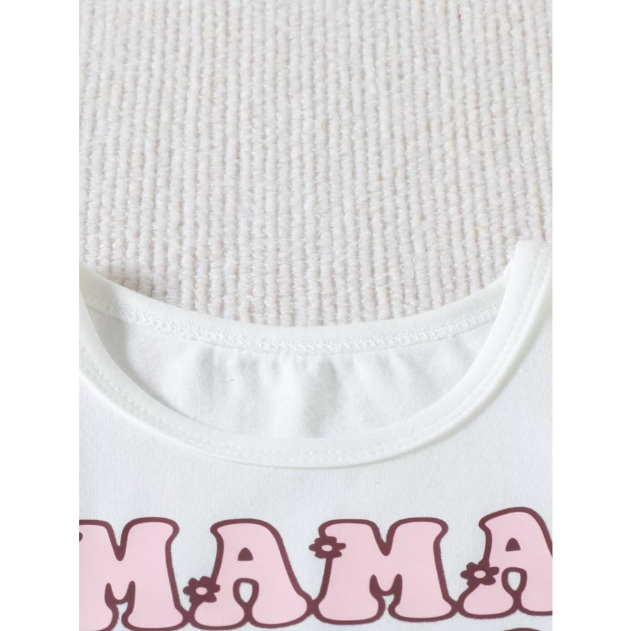 Children’s Mama Graphic Tee and Leopard Shorts Set with Headband Apparel and Accessories