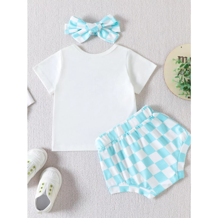 Children’s Mama Graphic Tee and Leopard Shorts Set with Headband Apparel and Accessories