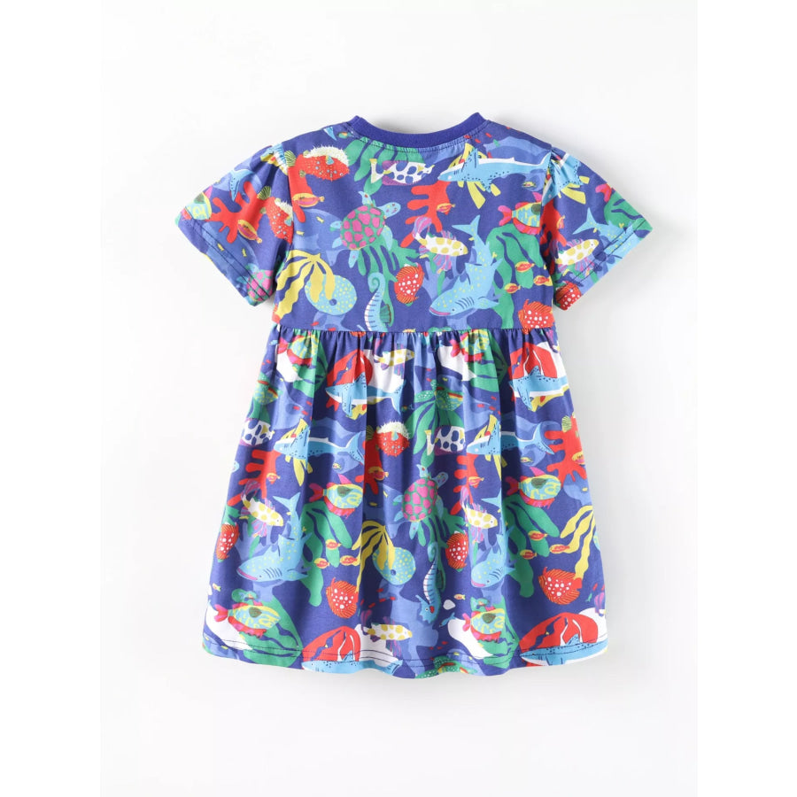 Children’s Marine Life Print A-Line Dress Apparel and Accessories