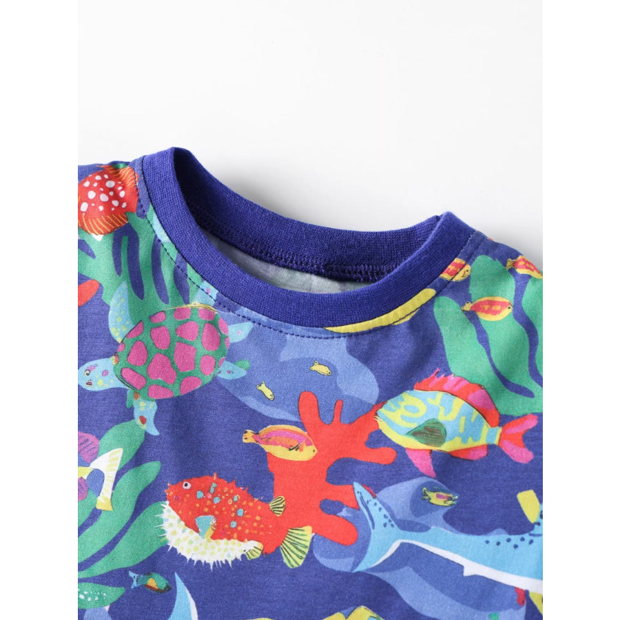 Children’s Marine Life Print A-Line Dress Apparel and Accessories