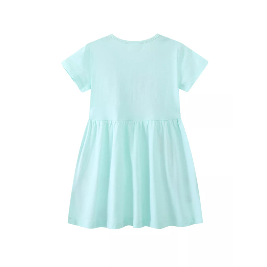Children’s Mermaid Embroidered Short Sleeve Dress Apparel and Accessories