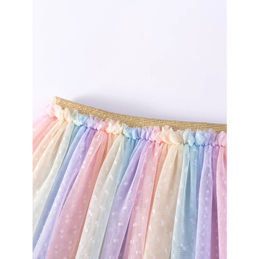 Children’s Mermaid Tail Tee & Rainbow Tulle Skirt Set Apparel and Accessories