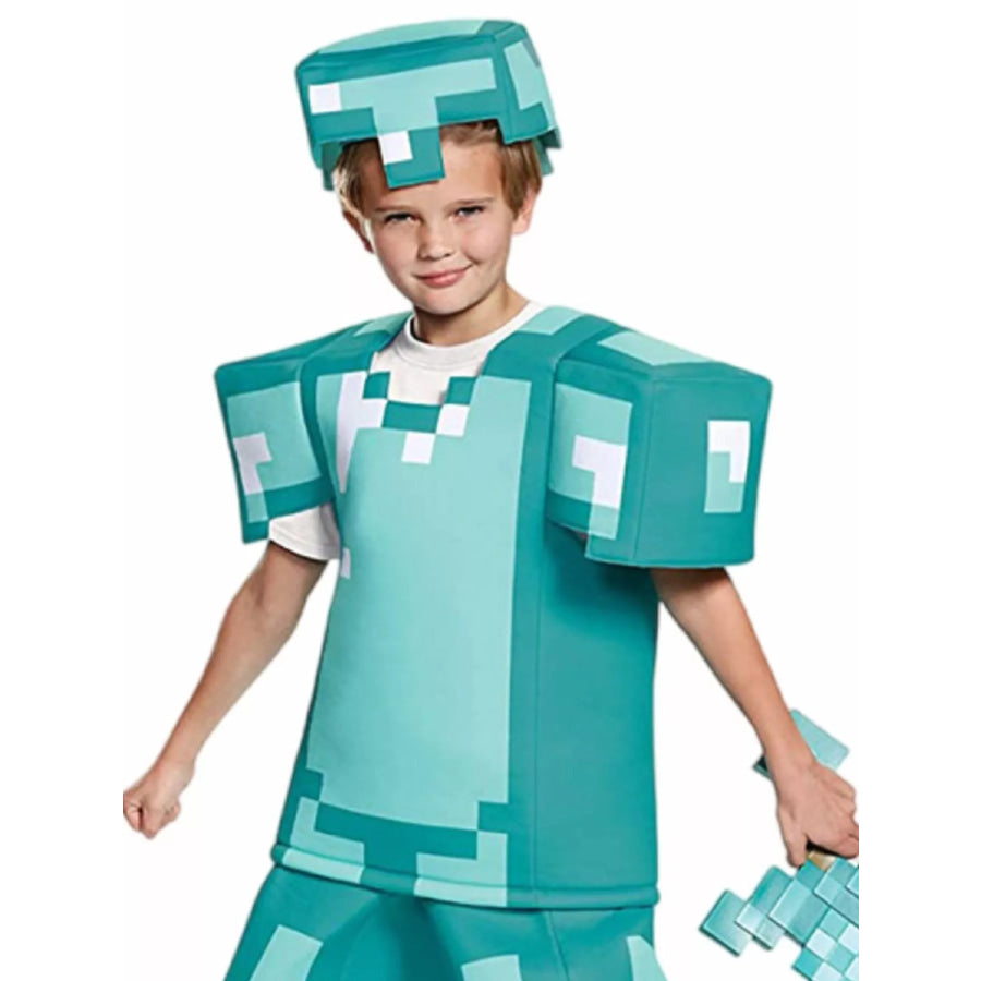 Children’s Minecraft Pixelated Print Costume Set Apparel and Accessories