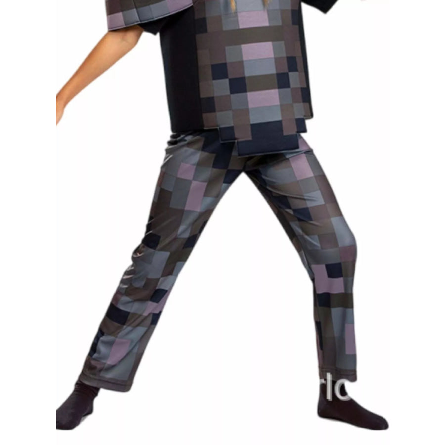Children’s Minecraft Pixelated Print Costume Set Apparel and Accessories