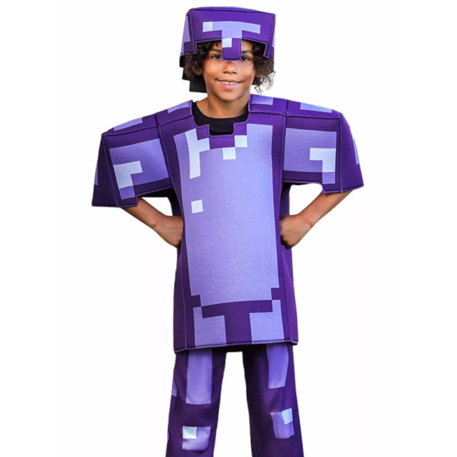 Children’s Minecraft Pixelated Print Costume Set Child / S Apparel and Accessories
