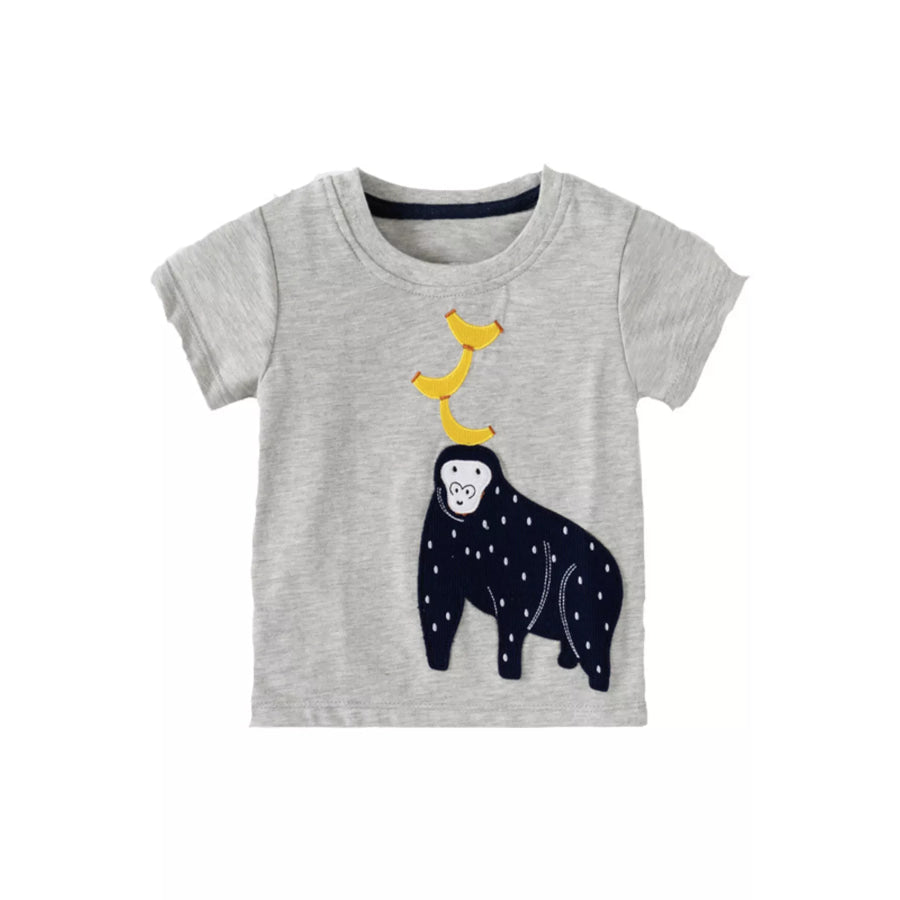 Children’s Monkey & Banana Round Neck T-Shirt Apparel and Accessories