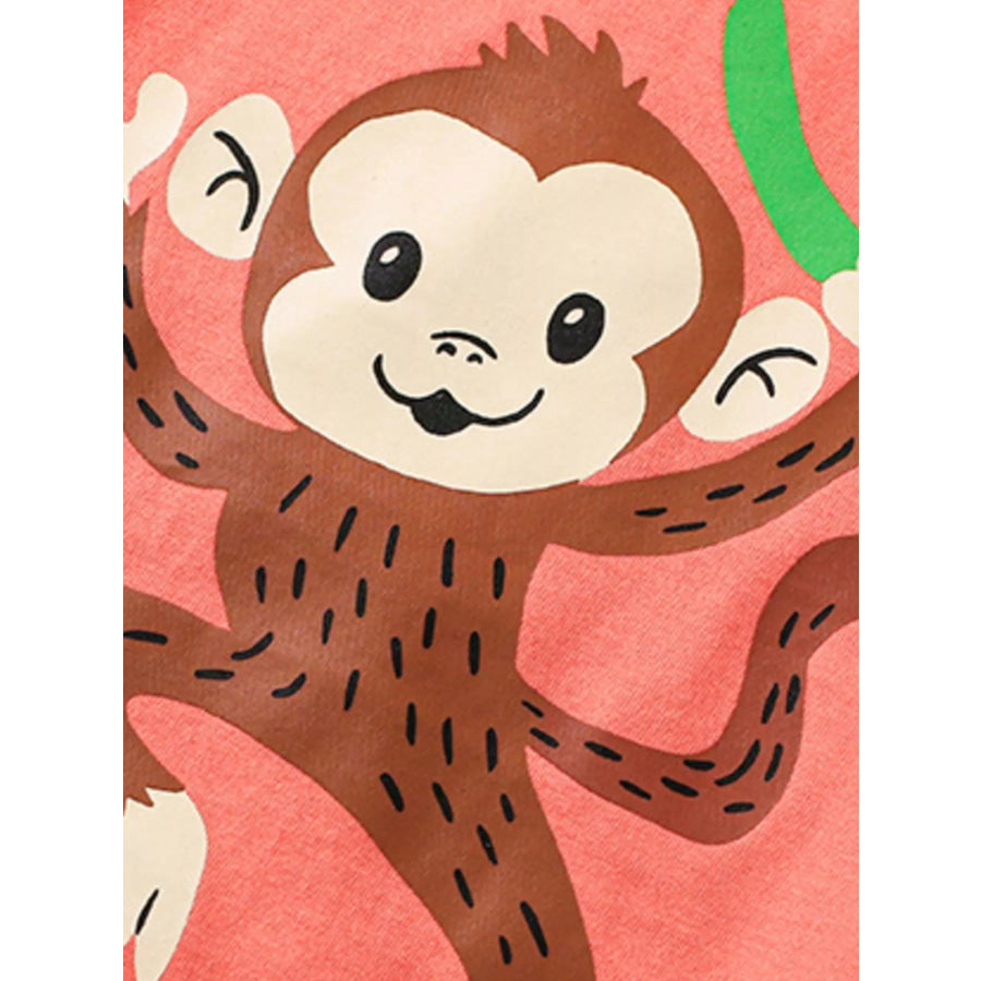 Children’s Monkey Graphic Short Sleeve T-Shirt Apparel and Accessories