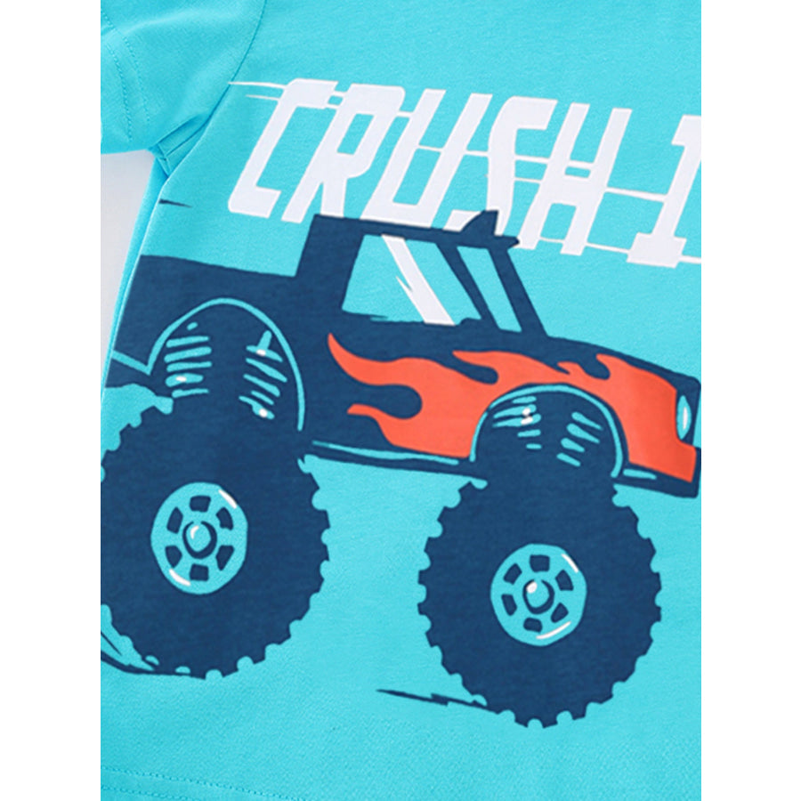 Children’s Monster Truck Graphic Short Sleeve T-Shirt Apparel and Accessories