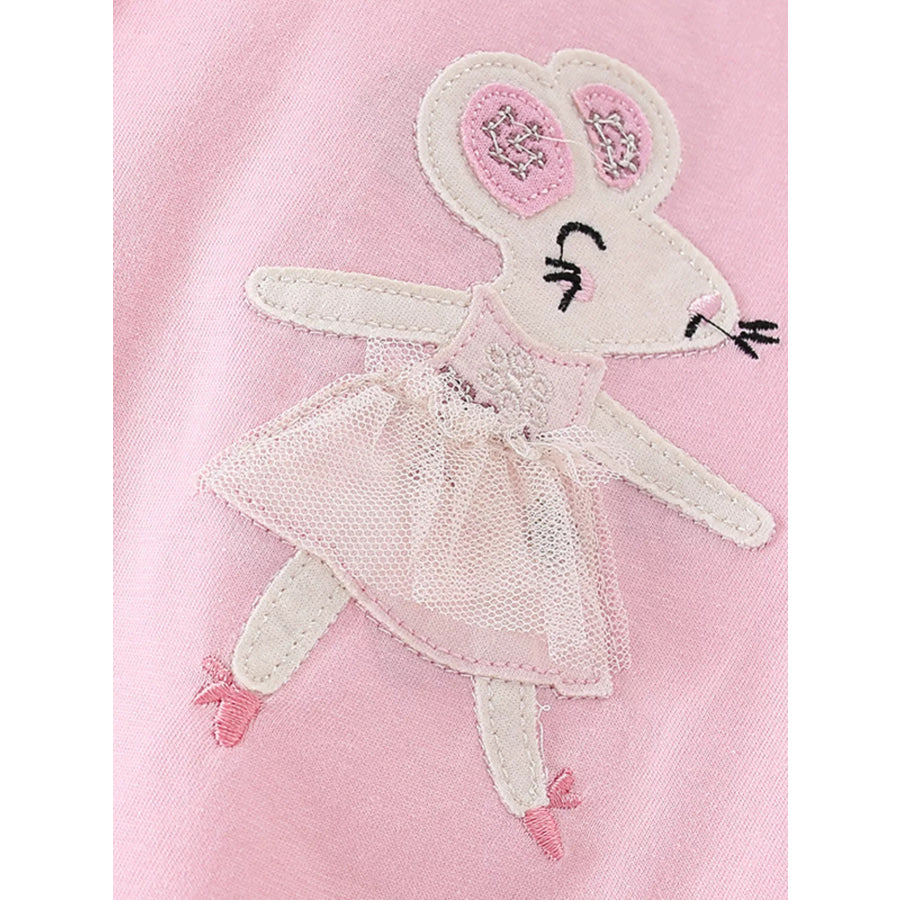Children’s Mouse Applique Ruffle Sleeve T-Shirt Apparel and Accessories