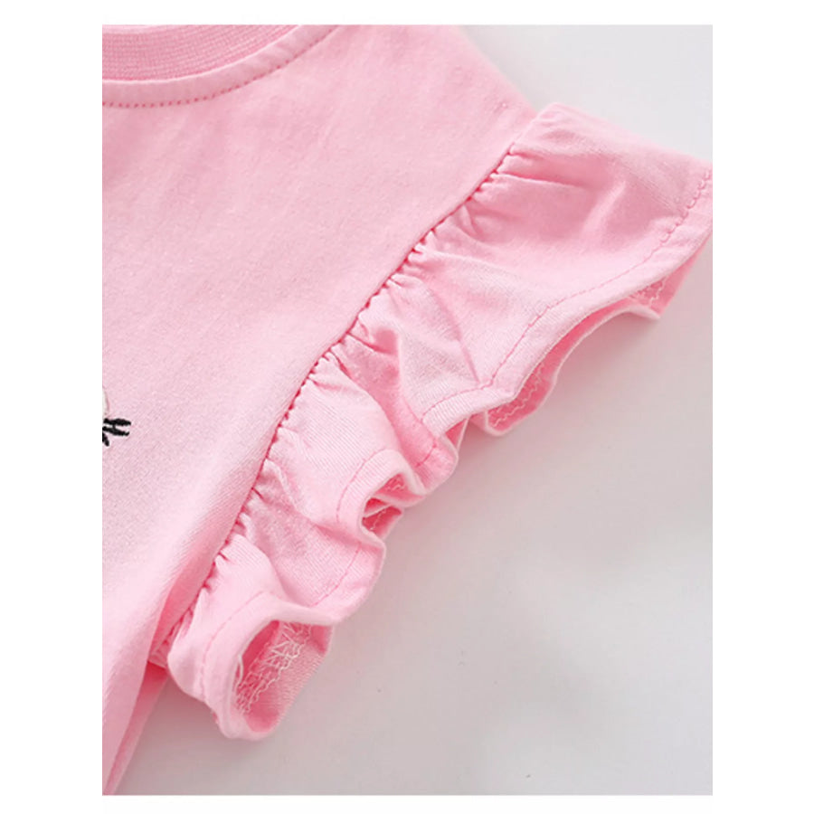 Children’s Mouse Applique Ruffle Sleeve T-Shirt Apparel and Accessories