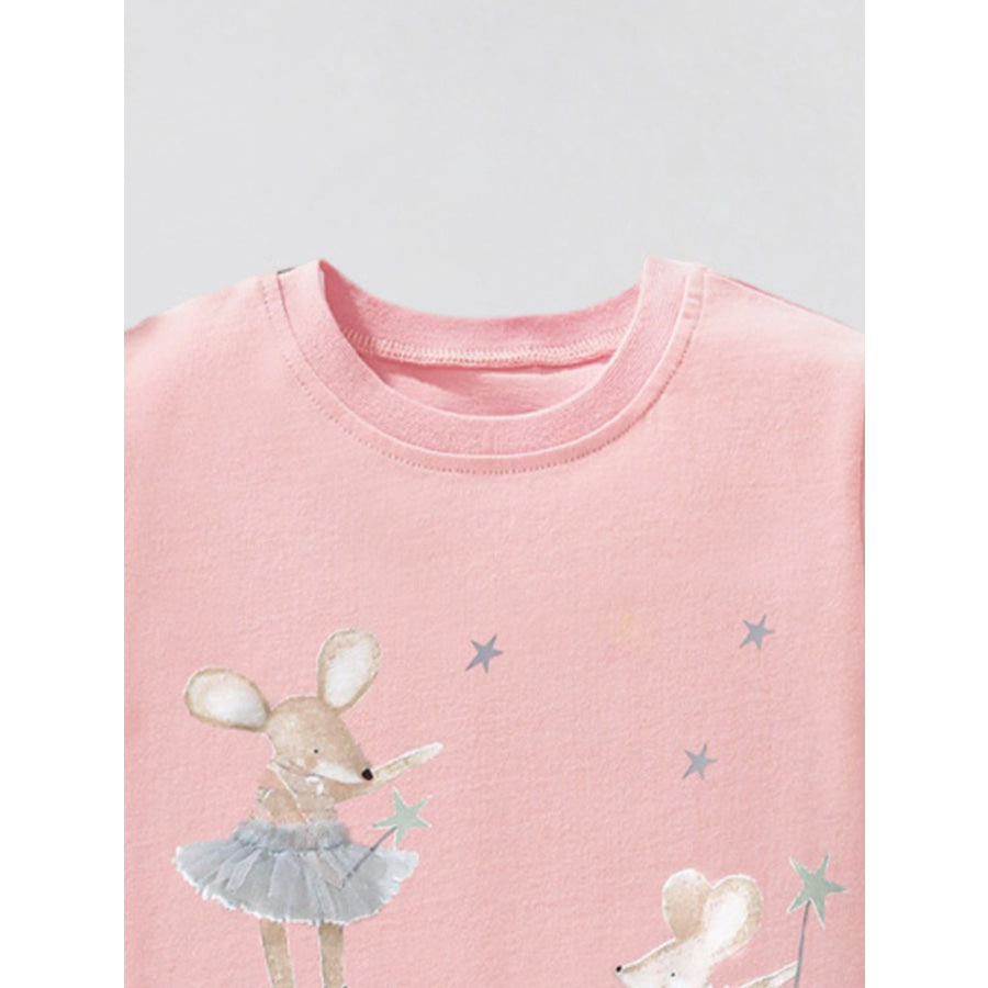 Children’s Mouse Ballerina Graphic Round Neck Tee Apparel and Accessories